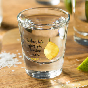 Vaso De Chupito Cita moderna divertida de limón amarillo
