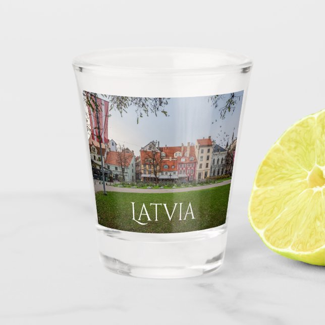 Vaso De Chupito Ciudad antigua de Riga en otoño (Anverso)