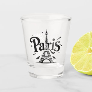 Vaso De Chupito Ciudad de las Luces: Arte de tipografía negrita de