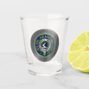 Vaso De Chupito Clan Armstrong Escudo y Tartan Knot