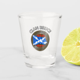Vaso De Chupito Clan Bruce Tartan Knot & Flag