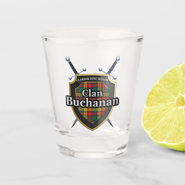 Vaso De Chupito Clan Buchanan Tartan Shield (Anverso)