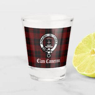Vaso De Chupito Clan Cameron Escudo Badge & Tartán
