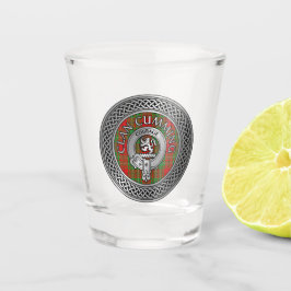 Vaso De Chupito Clan Cumming Escudo & Tartan Knot Glass Shot