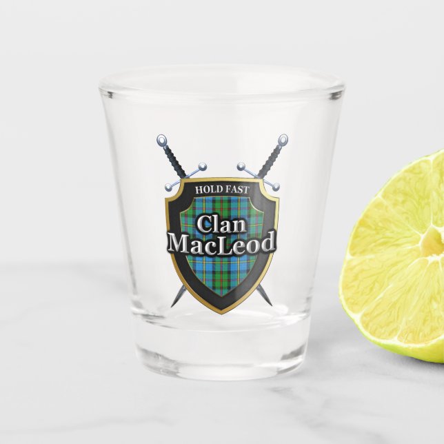 Vaso De Chupito Clan de ovejas escocesas MacLeod Harris Tartán Shi (Anverso)