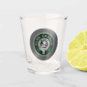 Vaso De Chupito Clan Graham Escudo y Tartan Knot