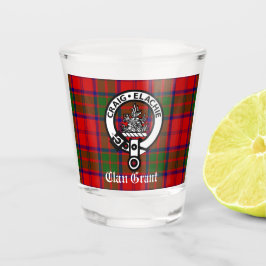 Vaso De Chupito Clan Grant Tartán y la placa Escudo
