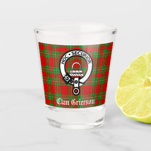 Vaso De Chupito Clan Grierson Escudo Badge & Tartan