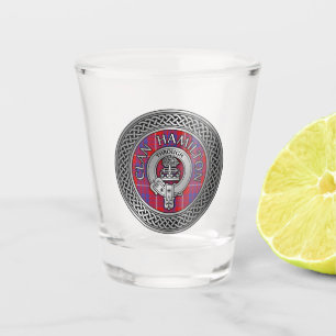 Vaso De Chupito Clan Hamilton Escudo & Tartan Knot Glass Shot