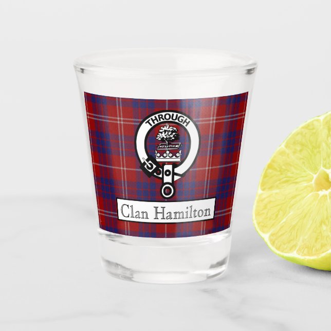 Vaso De Chupito Clan Hamilton Escudo y Tartán (Anverso)