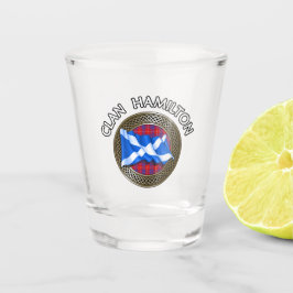 Vaso De Chupito Clan Hamilton Tartan Knot & Flag