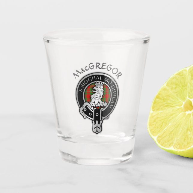 Vaso De Chupito Clan MacGregor Escudo & Tartan Shot Glass (Anverso)