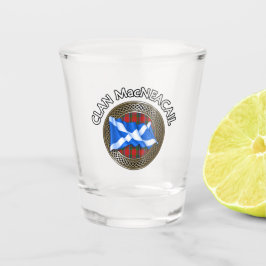 Vaso De Chupito Clan MacNeacail Tartan Knot & Flag