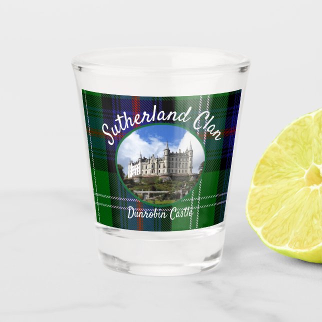 Vaso De Chupito Clan Sutherland Tartan Dunrobin Castle Photo (Anverso)
