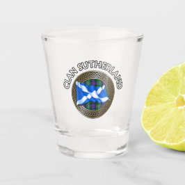 Vaso De Chupito Clan Sutherland Tartan Knot & Flag