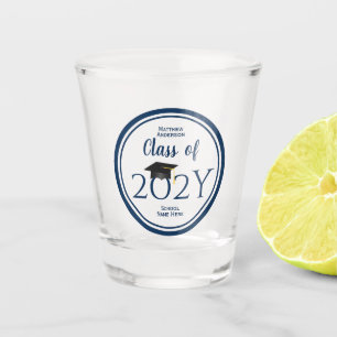 Vaso De Chupito Clase de 2024 Elegante Partido de Graduación Azul