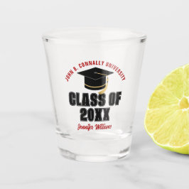 Vaso De Chupito Clase de Graduado Personalizado Rojo 2025