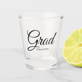 Vaso De Chupito Clase Grad de texto de guión personalizado negro 2