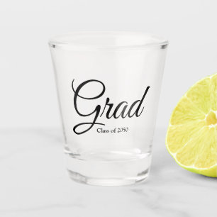 Vaso De Chupito Clase Grad de texto de guión personalizado negro 2