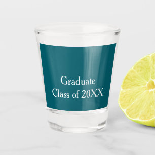 Vaso De Chupito Clase graduada de 20XX turquesa felicitaciones nom