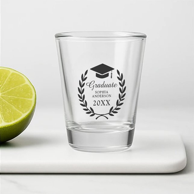 Vaso De Chupito Clásico Fiesta Grad Personalizado Laurel Wreath Em (Subido por el creador)