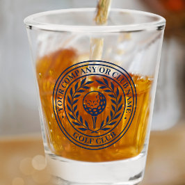 Vaso De Chupito Clásico Golf Personalizado Nombre Azul oscuro