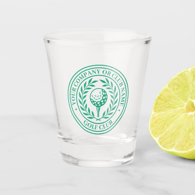 Vaso De Chupito Clásico Golf Personalizado Nombre Verde (Anverso)
