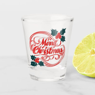 Vaso De Chupito Clásico Merry Christmas Holerry Holiday Art