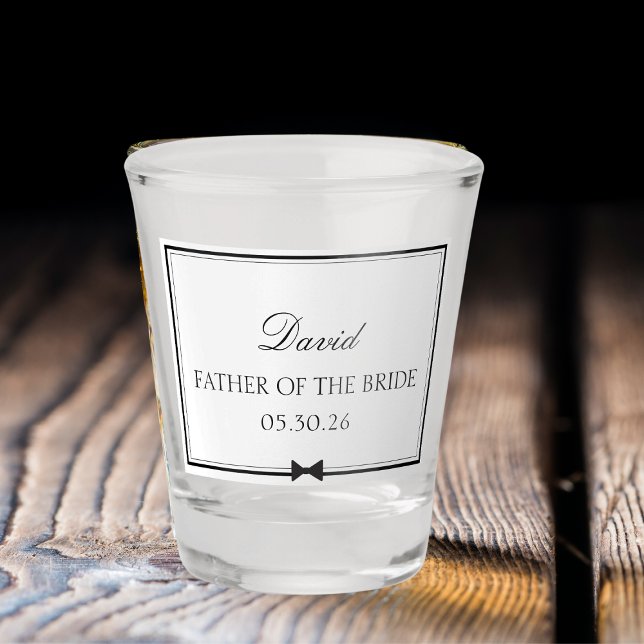 Vaso De Chupito Clásico y personalizado padre de la novia (Elevate your celebration with this custom father of the bride shot glass – a keepsake for your day.)