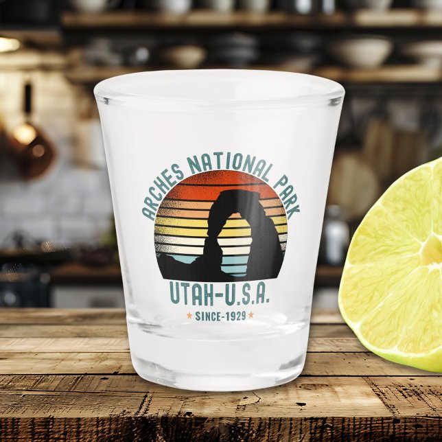 Vaso De Chupito Classic Sunset over Arches Park, Utah (Subido por el creador)