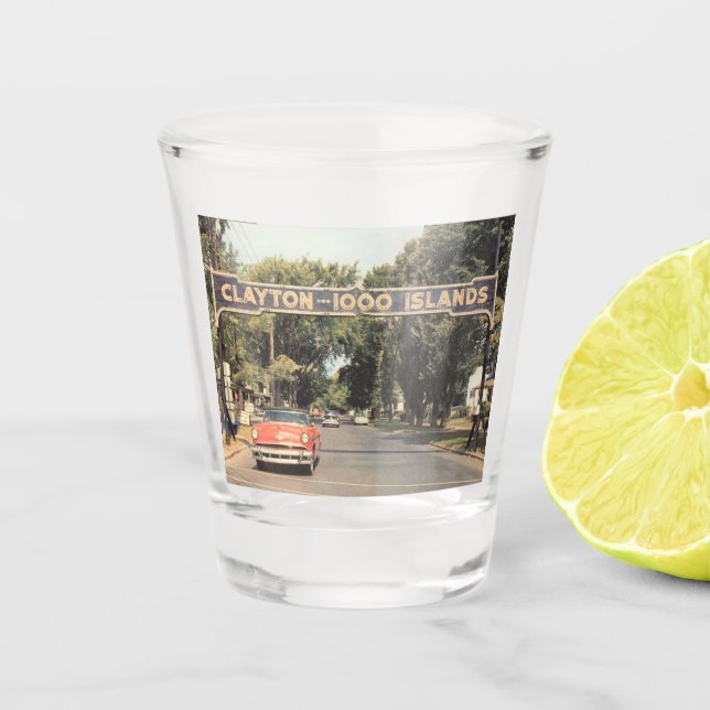Vaso De Chupito Clayton Thousand Islands NY, 1959 Estilo de época (Anverso)