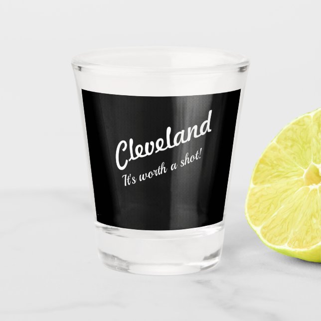 Vaso De Chupito Cleveland vale un vidrio caliente (Anverso)