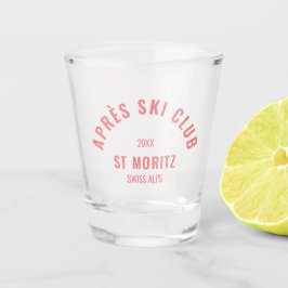 Vaso De Chupito Club de Après Ski Estilo Retro Rosa Fiesta de Esqu