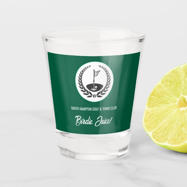 Vaso De Chupito Club de golf personalizado Birdie Juice (Anverso)