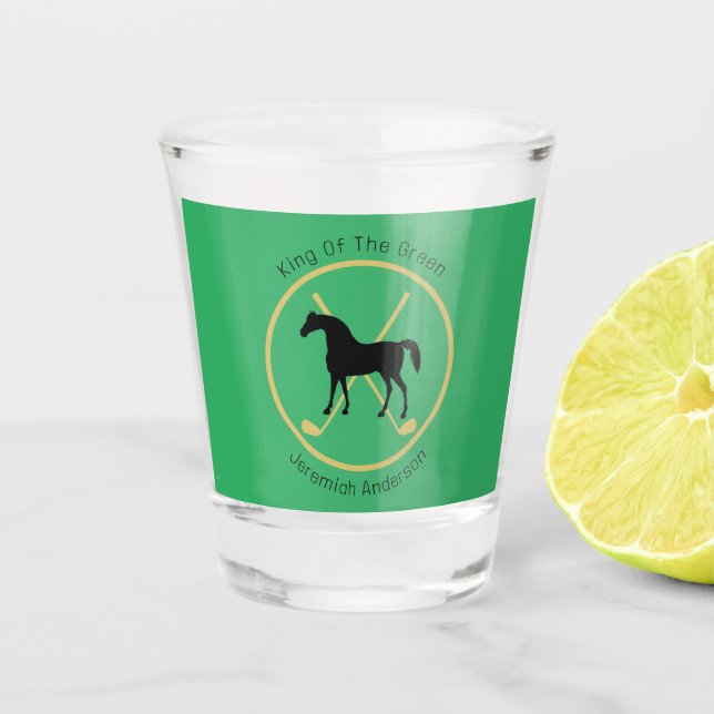 Vaso De Chupito Club de golf y caballo personalizado (Anverso)