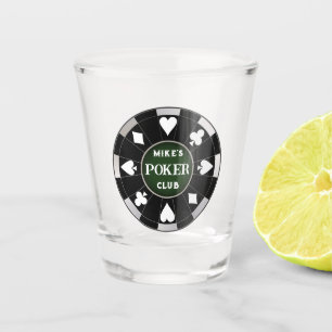 Vaso De Chupito Club de póquer Black Poker Chip con Jugadores