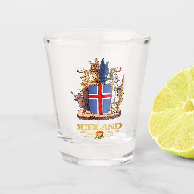 Vaso De Chupito COA de Islandia (Anverso)