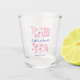 Vaso De Chupito Coastal Beach Life Blue Pink Favorites Birthday