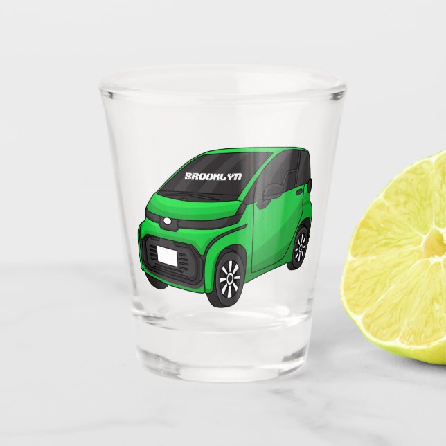 Vaso De Chupito Coche de pequeño tamaño verde (Anverso)