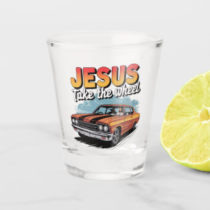 Vaso De Chupito Coche Musculoso Antiguo 'Jesús Toma el Volante'