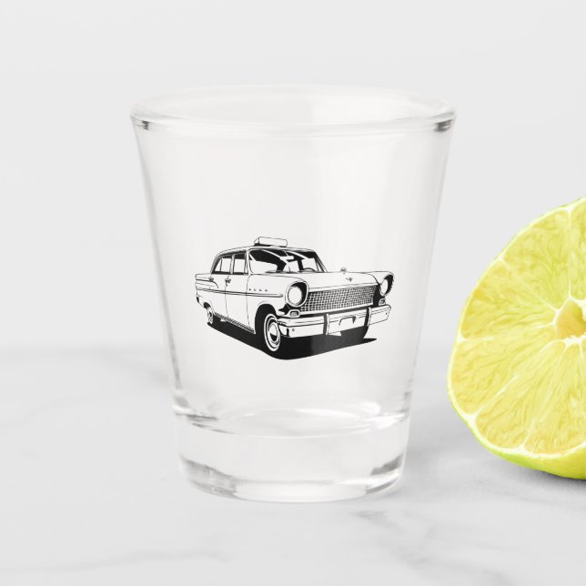 Vaso De Chupito coche retro generado por ia (Anverso)