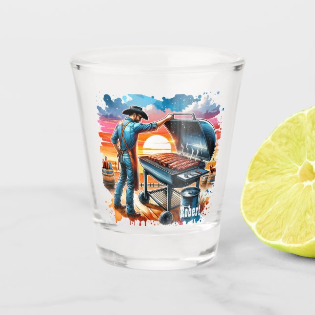 Vaso De Chupito Cocina de vaquero occidental cocinando en Personal (Anverso)