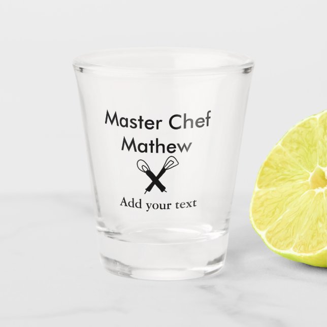 Vaso De Chupito Cocina maestra cocinera panadería cocinero agregar (Anverso)