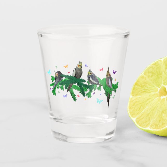 Vaso De Chupito Cockatiel Frenzy Shot Glass (Anverso)