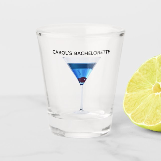 Vaso De Chupito Cóctel martini azul para despedida de soltera (Anverso)