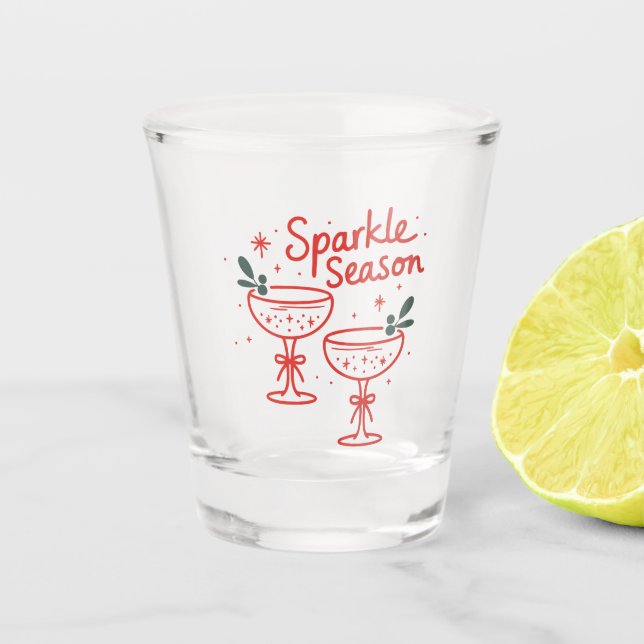 Vaso De Chupito Cócteles de Navidad brillan la temporada  (Anverso)