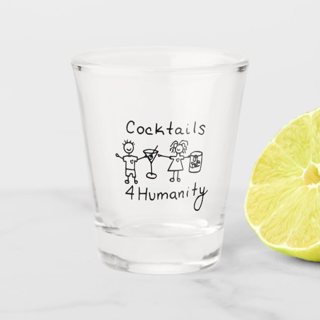 Vaso De Chupito Cócteles para la humanidad: vidrio caliente (Anverso)