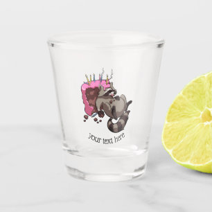 Vaso De Chupito Codicioso mapache lleno de Personalizado de pastel