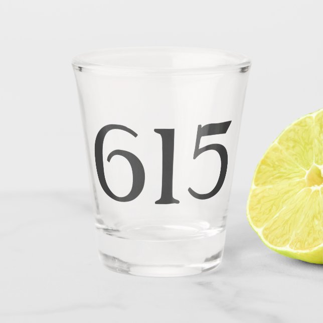 Vaso De Chupito Código de área 615 (Nashville) (Anverso)