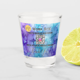 Vaso De Chupito Código Qr de Instagram de Negocio de Acuarela de A
